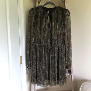 Black and gold metallic party dress